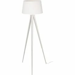 ATHM DESIGN Lampadaires Lampadaire Abat Jour Tissu Noir Et Pied Métal -Éclairage Soldes 2024 lampadaire abat jour tissu blanc et pied metal