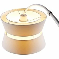 ATHM DESIGN Lampadaires Lampadaire Abat Jour Tissu Blanc Pied Métal -Éclairage Soldes 2024 lampadaire abat jour tissu blanc pied metal 3