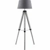 ATHM DESIGN Lampadaires Lampadaire Abat Jour Tissu Gris Et Pieds Bois -Éclairage Soldes 2024 lampadaire abat jour tissu gris et pieds bois