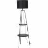 ATHM DESIGN Lampadaires Lampadaire Abat Jour Tissu Noir Et Pieds Métal Noir -Éclairage Soldes 2024 lampadaire abat jour tissu noir et pieds metal noir