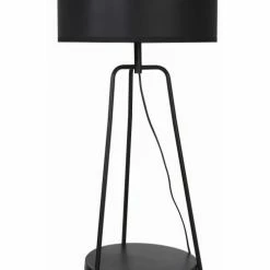 ATHM DESIGN Lampadaires Lampadaire Abat Jour Tissu Noir Et Pieds Métal Noir -Éclairage Soldes 2024 lampadaire abat jour tissu noir et pieds metal noir 3
