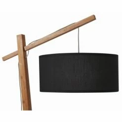 ATHM DESIGN Lampadaires Lampadaire Abat Jour Tissu Noir Pied Bois -Éclairage Soldes 2024 lampadaire abat jour tissu noir pied bois 4