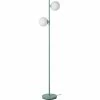 ATHM DESIGN Lampadaires Lampadaire Abat Jour Verre Pied Metal Brossé Bleu -Éclairage Soldes 2024 lampadaire abat jour verre pied metal brosse bleu