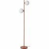 ATHM DESIGN Lampadaires Lampadaire Abat Jour Verre Pied Metal Brossé Marron -Éclairage Soldes 2024 lampadaire abat jour verre pied metal brosse marron