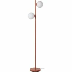 ATHM DESIGN Lampadaires Lampadaire Abat Jour Verre Pied Metal Brossé Bleu -Éclairage Soldes 2024 lampadaire abat jour verre pied metal brosse marron 4
