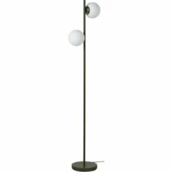 ATHM DESIGN Lampadaires Lampadaire Abat Jour Verre Pied Metal Brossé Bleu -Éclairage Soldes 2024 lampadaire abat jour verre pied metal brosse vert kaki 1
