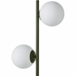 ATHM DESIGN Lampadaires Lampadaire Abat Jour Verre Pied Metal Brossé Vert Kaki -Éclairage Soldes 2024 lampadaire abat jour verre pied metal brosse vert kaki 4