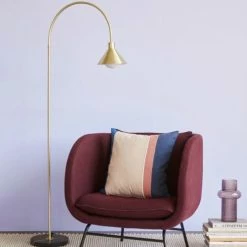 Hubsch Lampadaires Lampadaire Avec Base En Marbre En Noir Et Laiton -Éclairage Soldes 2024 lampadaire avec base en marbre en noir et laiton 3