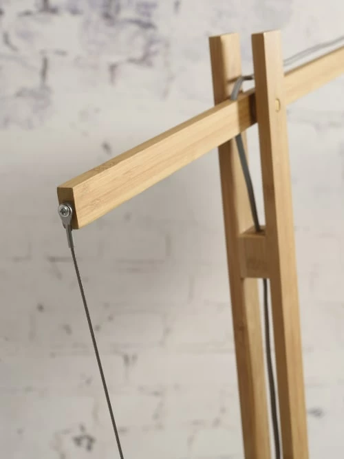 Good & Mojo Lampadaires Lampadaire Bambou/lin Gris Clair H207cm 6 Good & Mojo Lampadaires Lampadaire Bambou/lin Gris Clair H207cm – Image 4