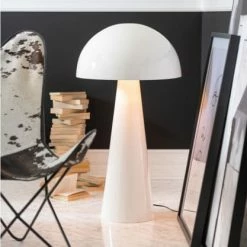 Meubles & Design Lampadaires Lampadaire Champignon En Métal Blanc -Éclairage Soldes 2024 lampadaire champignon en metal blanc 1