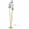 Kare Design Lampadaires Lampadaire En Acier Doré 5 Abat-jours En Velours H163 -Éclairage Soldes 2024 lampadaire en acier dore 5 abat jours en velours h163