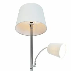 QAZQA Lampadaires Lampadaire En Acier Gris -Éclairage Soldes 2024 lampadaire en acier gris 2