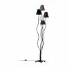 Kare Design Lampadaires Lampadaire En Acier Noir 5 Abat-jours En Coton Marron H163 -Éclairage Soldes 2024 lampadaire en acier noir 5 abat jours en coton marron h163