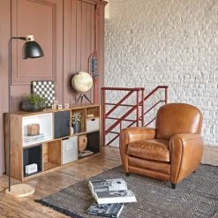 Maisons Du Monde Lampadaires Lampadaire En Bois D'acacia Et Métal Noir H162 -Éclairage Soldes 2024 lampadaire en bois d acacia et metal noir h162 1000 9 1 221196 3