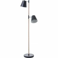 Present Time Lampadaires Lampadaire En Bois Et Métal H150 Cm Marron Et Blanc -Éclairage Soldes 2024 lampadaire en bois et metal hauteur 150 cm marron et blanc 1