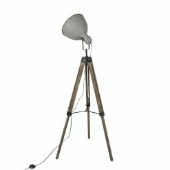 QAZQA Lampadaires Lampadaire En Bois Marron -Éclairage Soldes 2024 lampadaire en bois marron 5