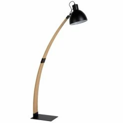 Lucide Lampadaires Lampadaire En Bois Noir -Éclairage Soldes 2024 lampadaire en bois noir 3