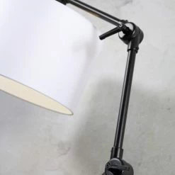 It's About Romi Lampadaires Lampadaire En Fer Abat-jour En Coton Noir, H. 190cm -Éclairage Soldes 2024 lampadaire en fer abat jour en coton noir h 190cm 4