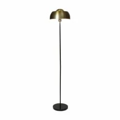 Pirouette Paris Lampadaires Lampadaire En Marbre Et Métal Noir Et Doré H160