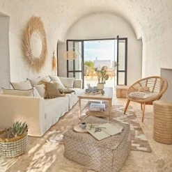 Maisons Du Monde Lampadaires Lampadaire En Métal Blanc Abat-jour En Rotin Tressé Main H181 -Éclairage Soldes 2024 lampadaire en metal blanc abat jour en rotin tresse main h181 1000 16 34 221475 2