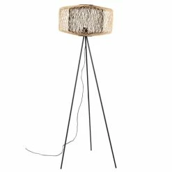 Maisons Du Monde Lampadaires Lampadaire En Métal Et Bambou Noir Et Beige H151
