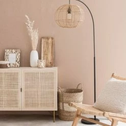 Maisons Du Monde Lampadaires Lampadaire En Métal Noir Et Coton Beige H166 -Éclairage Soldes 2024 lampadaire en metal noir et coton beige h166 1000 11 29 201257 3