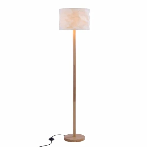 Rendez Vous Déco Lampadaires Lampadaire En Papier Blanc Et Bois D'hévéa 5 Rendez Vous Déco Lampadaires Lampadaire En Papier Blanc Et Bois D'hévéa – Image 3