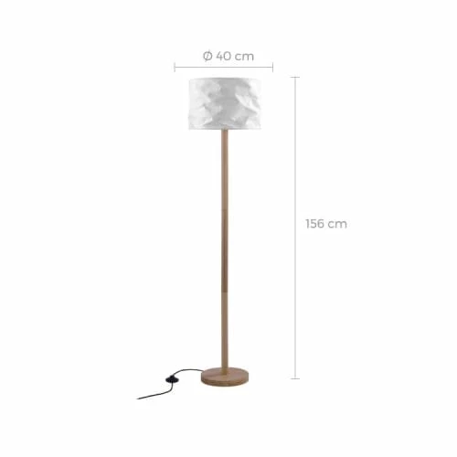 Rendez Vous Déco Lampadaires Lampadaire En Papier Blanc Et Bois D'hévéa 6 Rendez Vous Déco Lampadaires Lampadaire En Papier Blanc Et Bois D'hévéa – Image 4