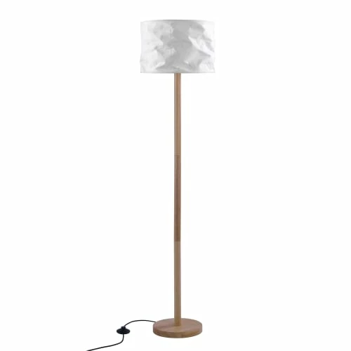 Rendez Vous Déco Lampadaires Lampadaire En Papier Blanc Et Bois D'hévéa 3 Rendez Vous Déco Lampadaires Lampadaire En Papier Blanc Et Bois D'hévéa
