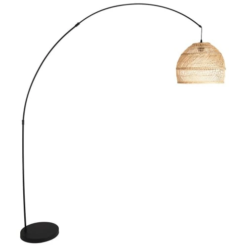 Maisons Du Monde Lampadaires Lampadaire En Rotin Tressé Et Métal Noir H.191cm 3 Maisons Du Monde Lampadaires Lampadaire En Rotin Tressé Et Métal Noir H.191cm
