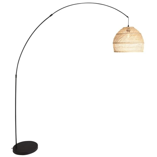 Maisons Du Monde Lampadaires Lampadaire En Rotin Tressé Et Métal Noir H.191cm 4 Maisons Du Monde Lampadaires Lampadaire En Rotin Tressé Et Métal Noir H.191cm – Image 2