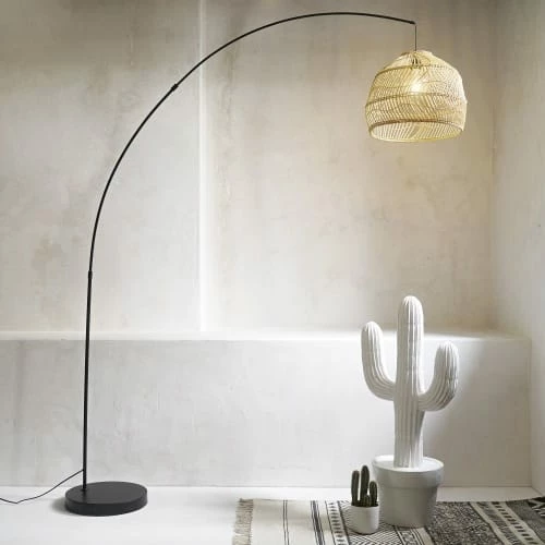 Maisons Du Monde Lampadaires Lampadaire En Rotin Tressé Et Métal Noir H.191cm 7 Maisons Du Monde Lampadaires Lampadaire En Rotin Tressé Et Métal Noir H.191cm – Image 5