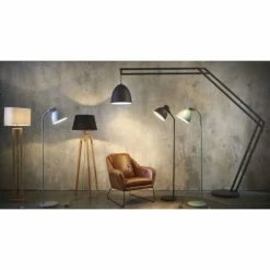 Maisons Du Monde Lampadaires Lampadaire En Terminalier Et Abat-jour En Coton Blanc H165 -Éclairage Soldes 2024 lampadaire en terminalier et abat jour en coton blanc h165 1000 13 13 158232 2