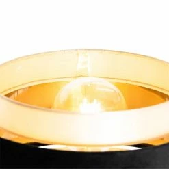 QAZQA Lampadaires Lampadaire En Tissu Noir -Éclairage Soldes 2024 lampadaire en tissu noir 6