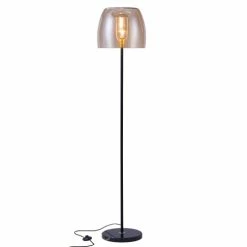 Rendez Vous Déco Lampadaires Lampadaire En Verre Fumé, Marbre Et Métal Noir -Éclairage Soldes 2024 lampadaire en verre fume marbre et metal noir 2