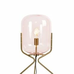 QAZQA Lampadaires Lampadaire En Verre Rose -Éclairage Soldes 2024 lampadaire en verre rose 3
