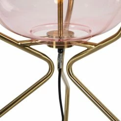 QAZQA Lampadaires Lampadaire En Verre Rose -Éclairage Soldes 2024 lampadaire en verre rose 4