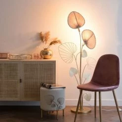 Maisons Du Monde Lampadaires Lampadaire Ginkgo En Métal Doré Et Bambou H145 -Éclairage Soldes 2024 lampadaire ginkgo en metal dore et bambou h145 1000 5 16 204770 2