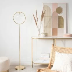 Maisons Du Monde Lampadaires Lampadaire Globe En Verre Et Métal Doré -Éclairage Soldes 2024 lampadaire globe en verre et metal dore 1000 11 25 211134 4