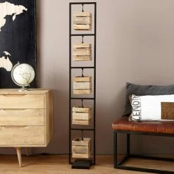 Maisons Du Monde Lampadaires Lampadaire Indus En Métal Noir Et Manguier H153 -Éclairage Soldes 2024 lampadaire indus en metal noir et manguier h153 1000 14 9 177375 5