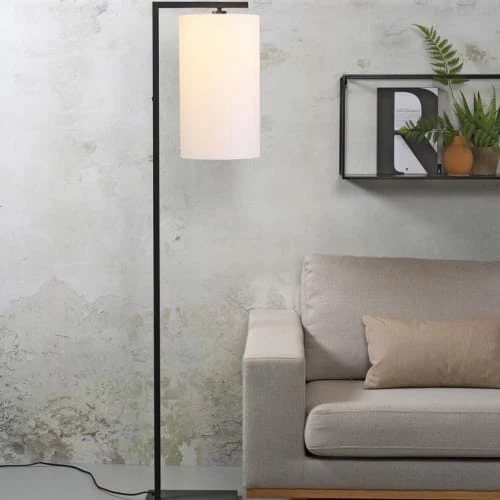 It's About Romi Lampadaires Lampadaire Noir Avec Abat-jour Blanc H160cm 4 It's About Romi Lampadaires Lampadaire Noir Avec Abat-jour Blanc H160cm – Image 2