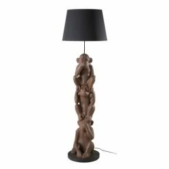 Maisons Du Monde Lampadaires Lampadaire Singe Et Abat-jour Noir H156