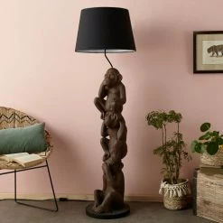 Maisons Du Monde Lampadaires Lampadaire Singe Et Abat-jour Noir H156 -Éclairage Soldes 2024 lampadaire singe et abat jour noir h156 1000 15 27 177393 6