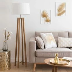 Maisons Du Monde Lampadaires Lampadaire Trépied En Chêne Et Abat-jour Blanc H160 -Éclairage Soldes 2024 lampadaire trepied en chene et abat jour blanc h160 1000 0 16 174471 3