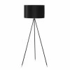 Maisons Du Monde Lampadaires Lampadaire Trépied En Métal Doré Et Noir, Abat-jour En Velours Noir H152