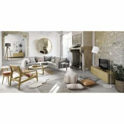 Maisons Du Monde Lampadaires Lampadaire Trépied En Paulownia Et Abat-jour Gris H150 -Éclairage Soldes 2024 lampadaire trepied en paulownia et abat jour gris h150 1000 10 16 146550 12