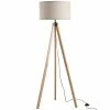 Homcom Lampadaires Lampadaire Trépied Style Scandinave H152 Cm Bois De Pin Lin Beige -Éclairage Soldes 2024 lampadaire trepied style scandinave h152 cm bois de pin lin beige
