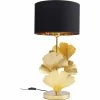 Kare Design Lampes à Poser Lampe 5 Feuilles De Ginkgo Acier Doré Et Abat-jour Coton Noir -Éclairage Soldes 2024 lampe 5 feuilles de ginkgo acier dore et abat jour coton noir