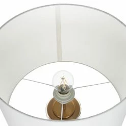 Beliani Lampes à Poser Lampe à Poser Blanche Et Dorée 63 Cm -Éclairage Soldes 2024 lampe a poser blanche et doree 63 cm 2