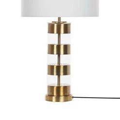 Beliani Lampes à Poser Lampe à Poser Blanche Et Dorée 63 Cm -Éclairage Soldes 2024 lampe a poser blanche et doree 63 cm 4